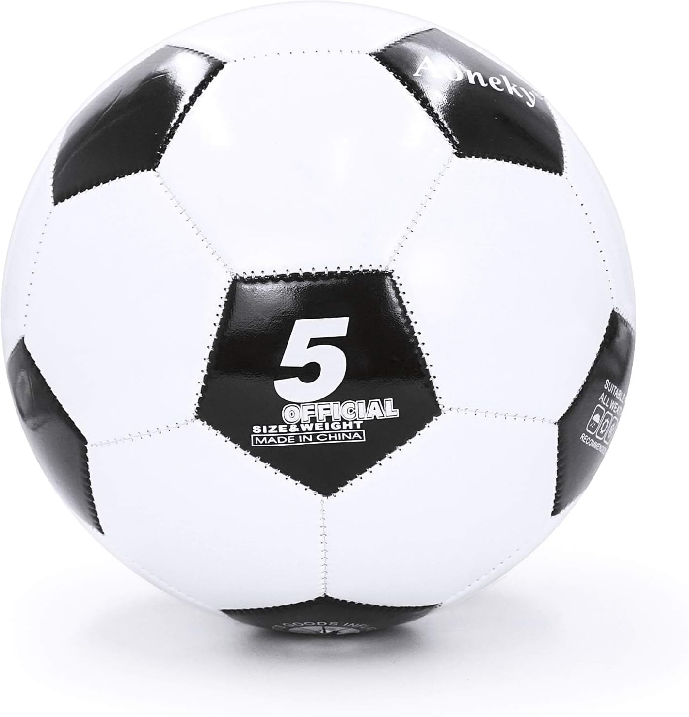Aoneky Adult Size 5 Traditional Soccer Ball - Ships Deflated, Pump Included