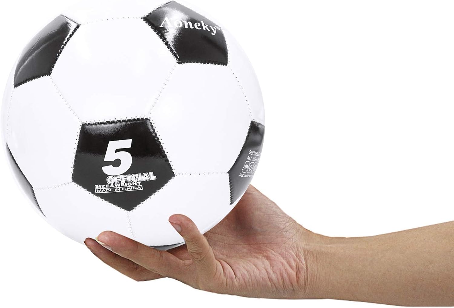 Aoneky Adult Size 5 Traditional Soccer Ball - Ships Deflated, Pump Included - Image 4
