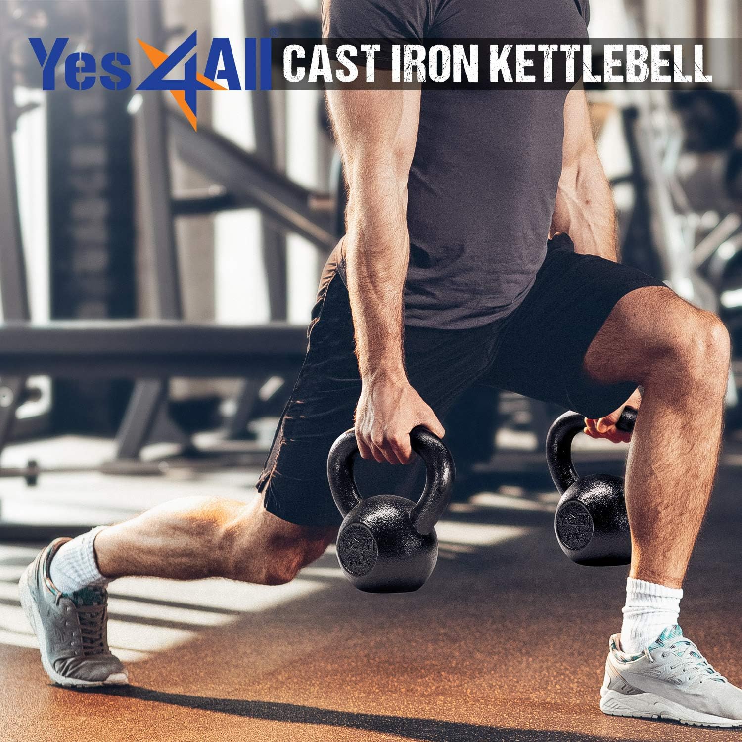 Yes4All Kettlebell Sets, 5 - 10 - 15 - 20 - 25 - 30 LB Cast Iron Strength Training Kettlebells, Wide Handles & Flat Bottom, Multi-Level from Beginners to Pros for Strength Training & Home Gym - Image 6
